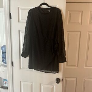 Elegant Black Sheer Sleeve Dress